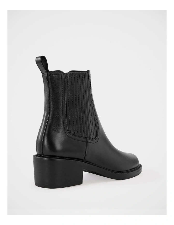 Baylee Leather Ankle Boot in Black image 4