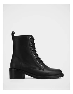 Benny Pebble Leather Ankle Boot in Black