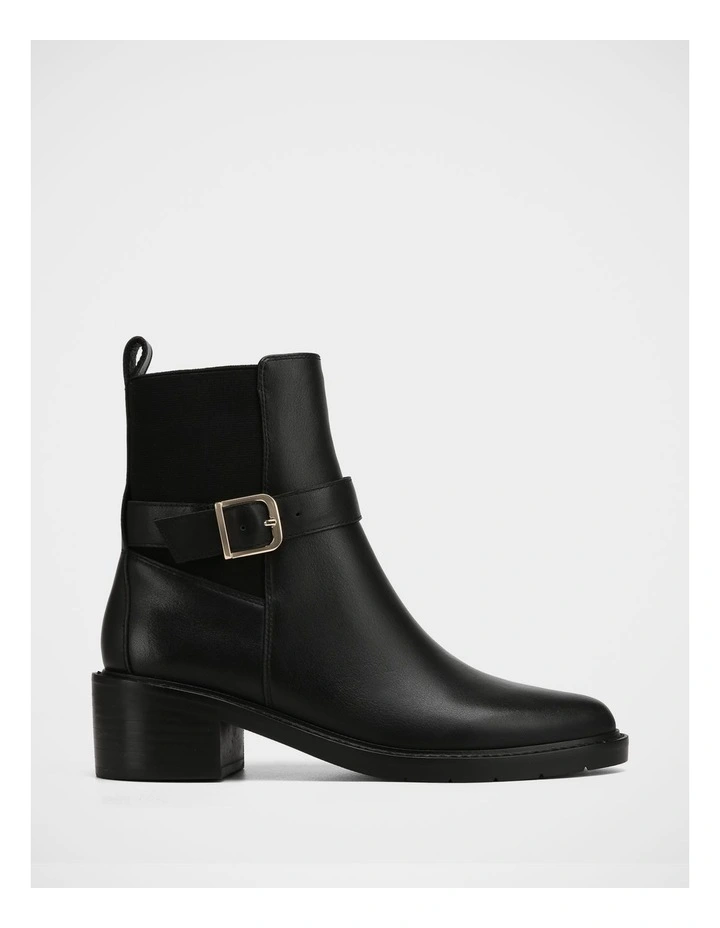 Brandy Leather Ankle Boot in Black image 1