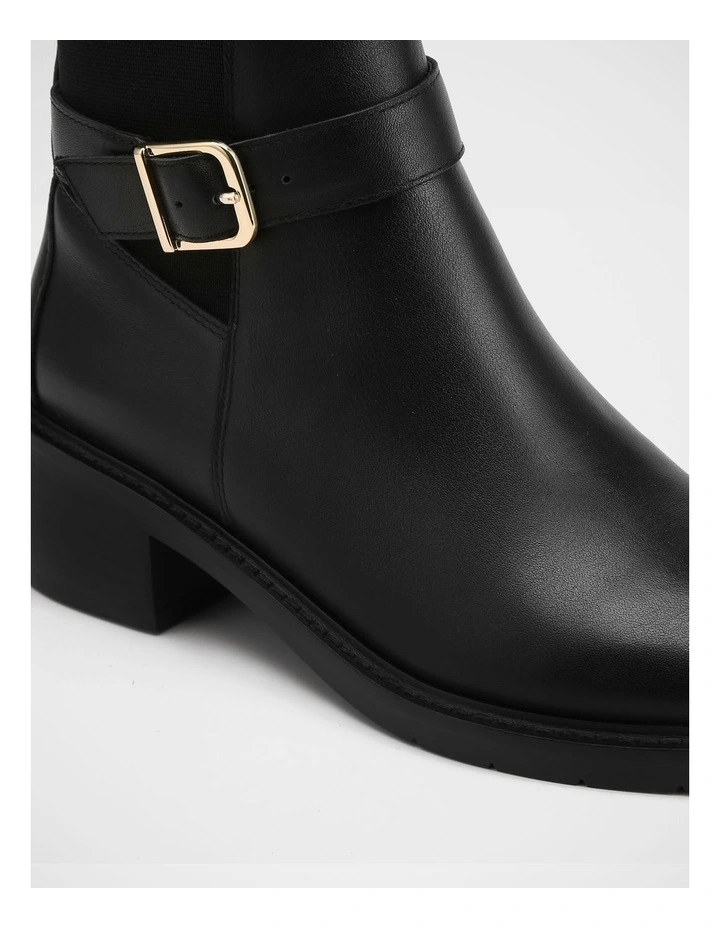 Brandy Leather Ankle Boot in Black image 3