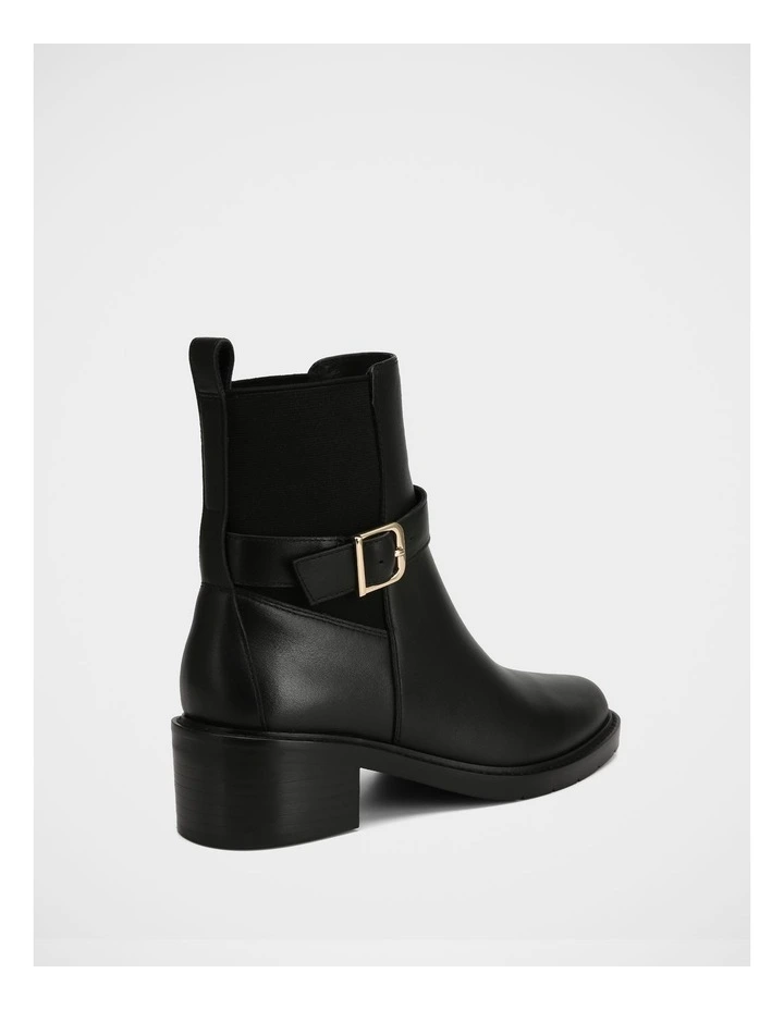 Brandy Leather Ankle Boot in Black image 4