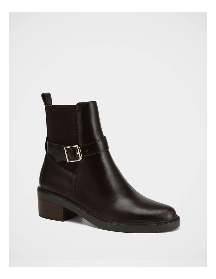Brandy Leather Ankle Boots in Dark Brown image 2