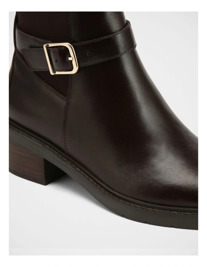 Brandy Leather Ankle Boots in Dark Brown image 3