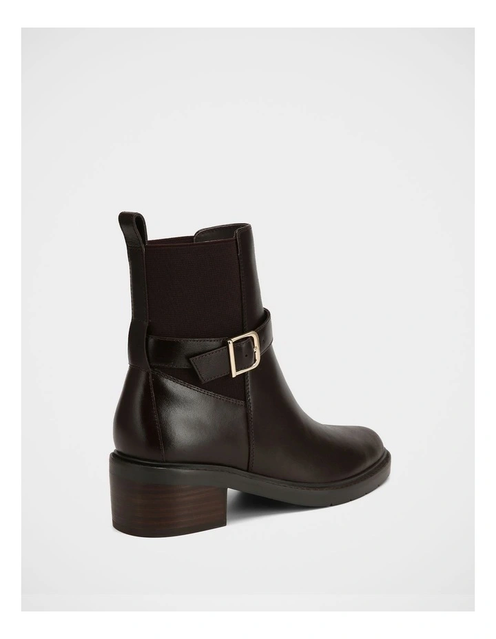 Brandy Leather Ankle Boots in Dark Brown image 4