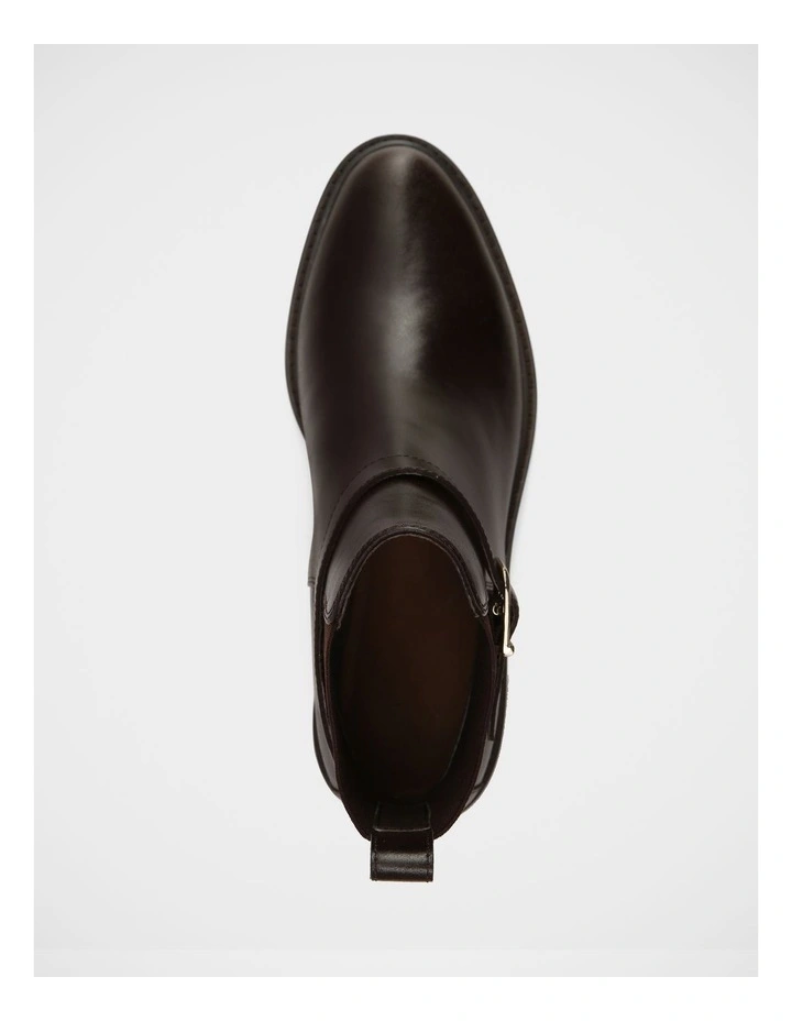 Brandy Leather Ankle Boots in Dark Brown image 5