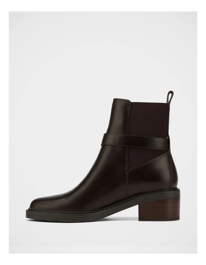 Brandy Leather Ankle Boots in Dark Brown image 6
