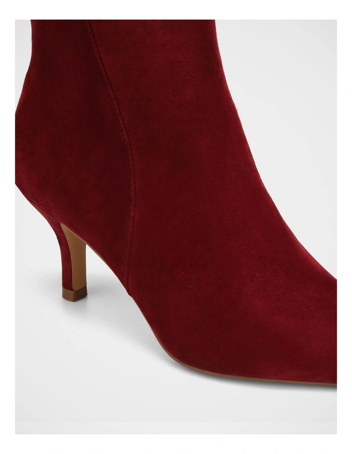 Tiara Suede Leather Ankle Boot in Berry image 3