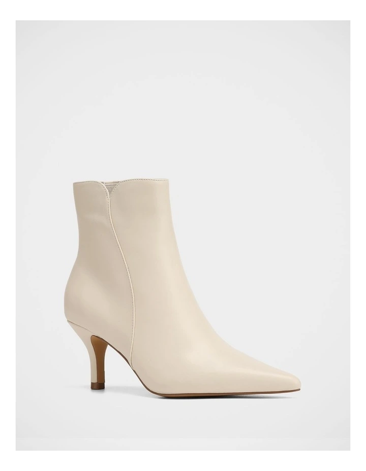 Tiara Leather Ankle Boot in Ecru image 2