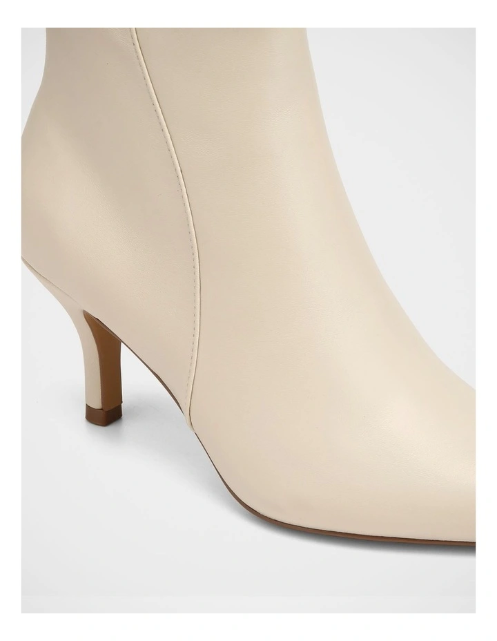 Tiara Leather Ankle Boot in Ecru image 3