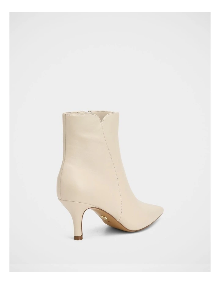 Tiara Leather Ankle Boot in Ecru image 4