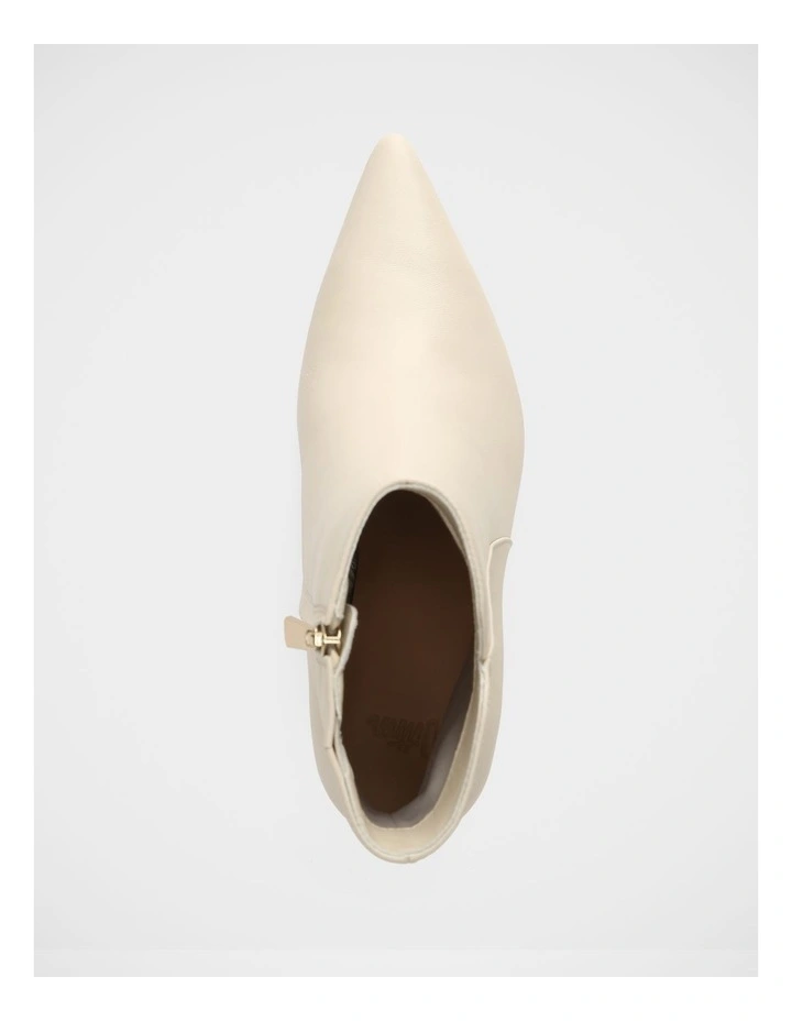 Tiara Leather Ankle Boot in Ecru image 5