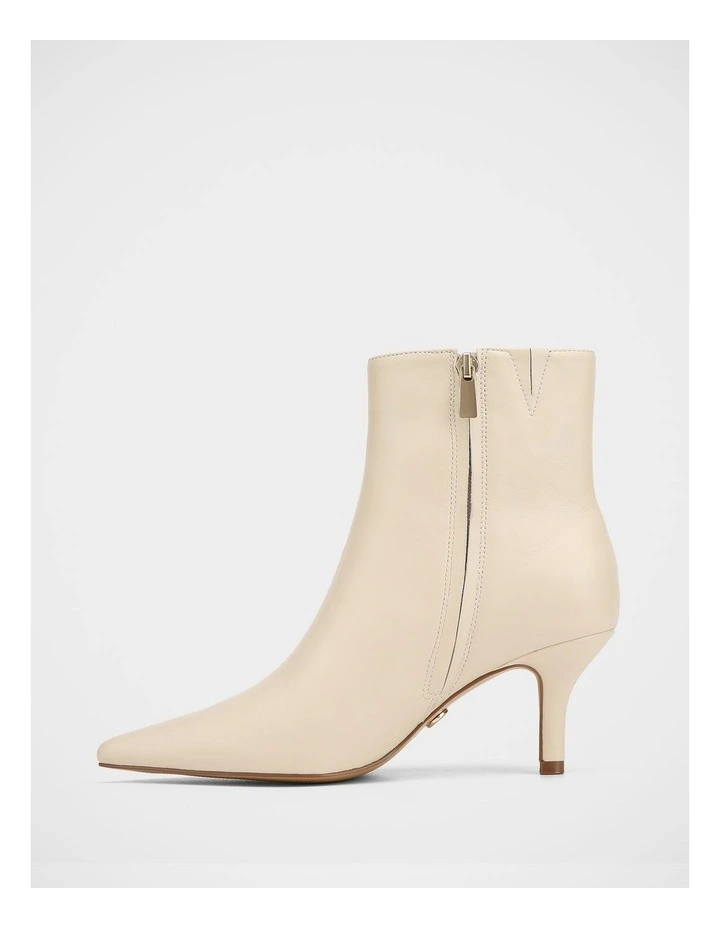 Tiara Leather Ankle Boot in Ecru image 6