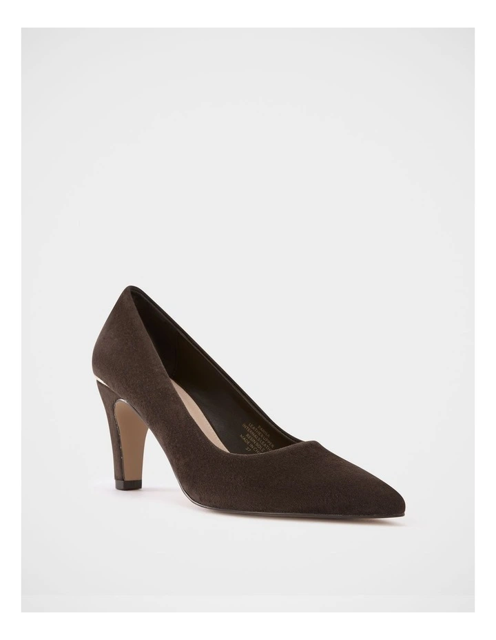 Parisa Suede Leather Pump in Chocolate image 2