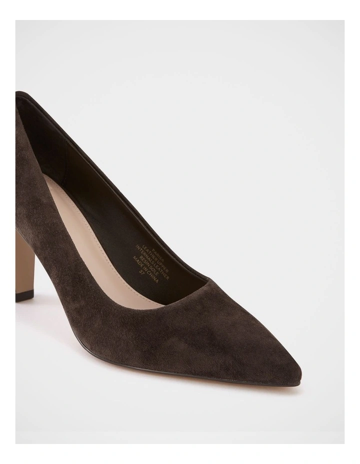 Parisa Suede Leather Pump in Chocolate image 3