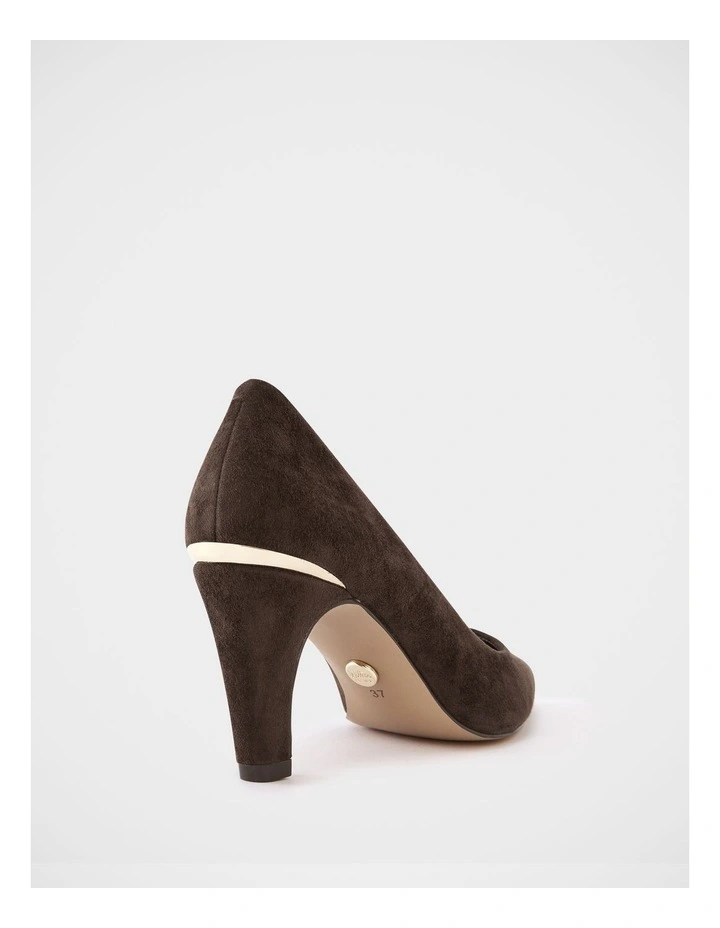 Parisa Suede Leather Pump in Chocolate image 4