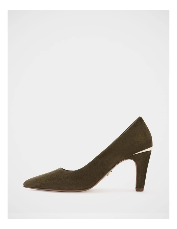 Parisa Suede Leather Pump in Olive Green image 6