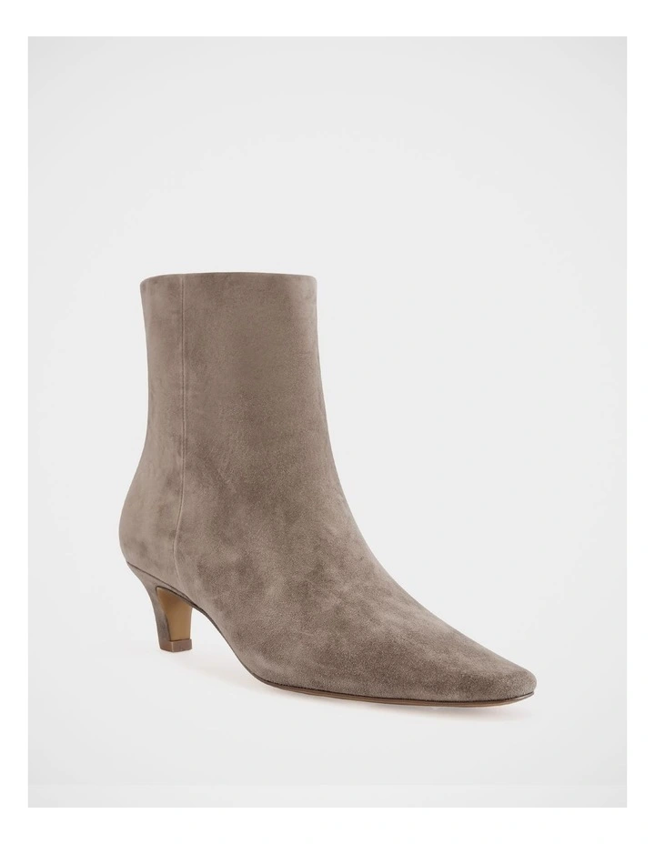 Honora Suede Leather Ankle Boot in Taupe image 2