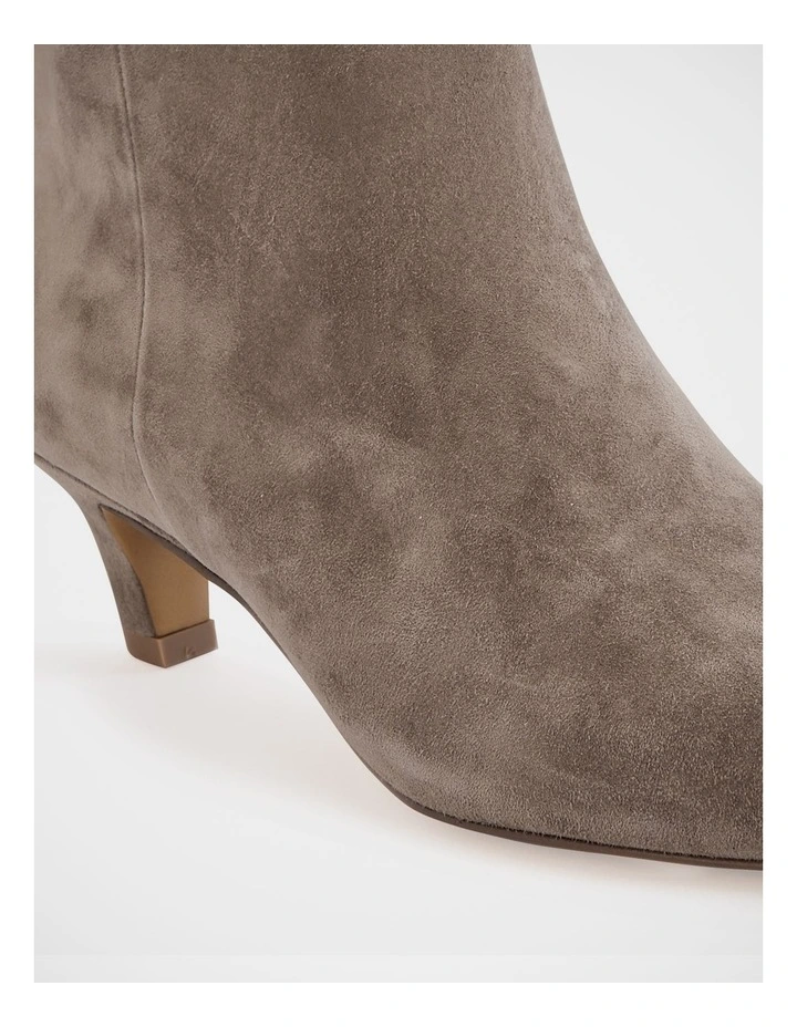 Honora Suede Leather Ankle Boot in Taupe image 3