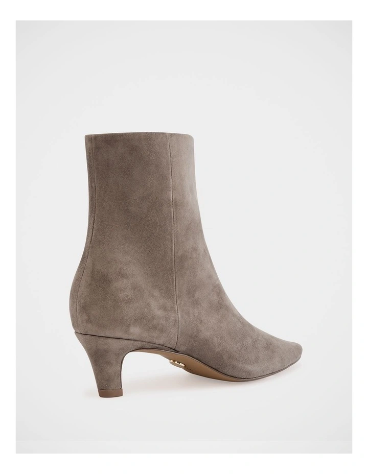 Honora Suede Leather Ankle Boot in Taupe image 4