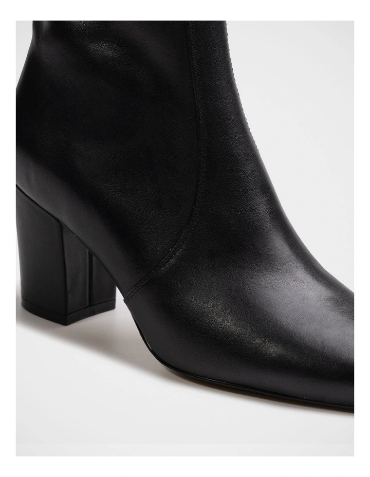Kyrah Leather Ankle Boot in Black image 3
