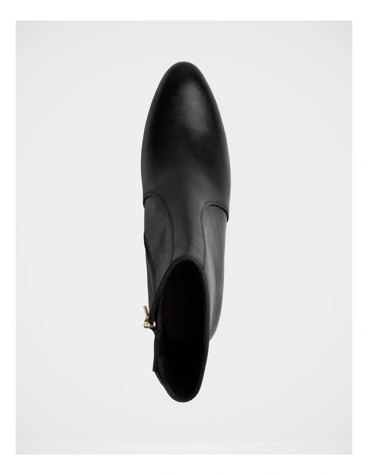 Kyrah Leather Ankle Boot in Black image 5