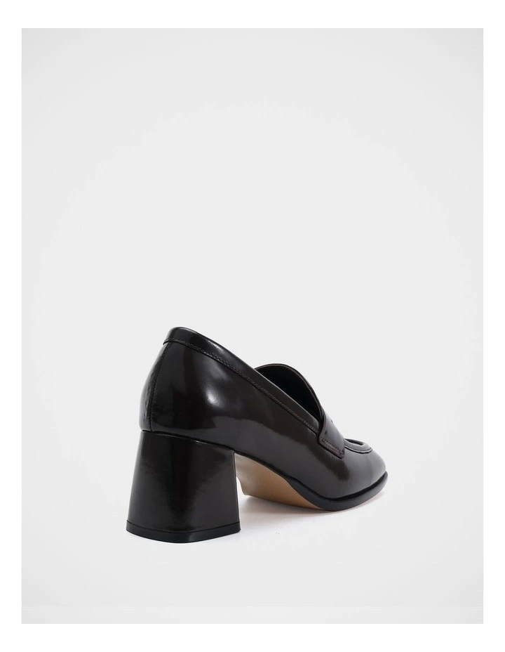Kylie Leather Heeled Loafer in Espresso image 4