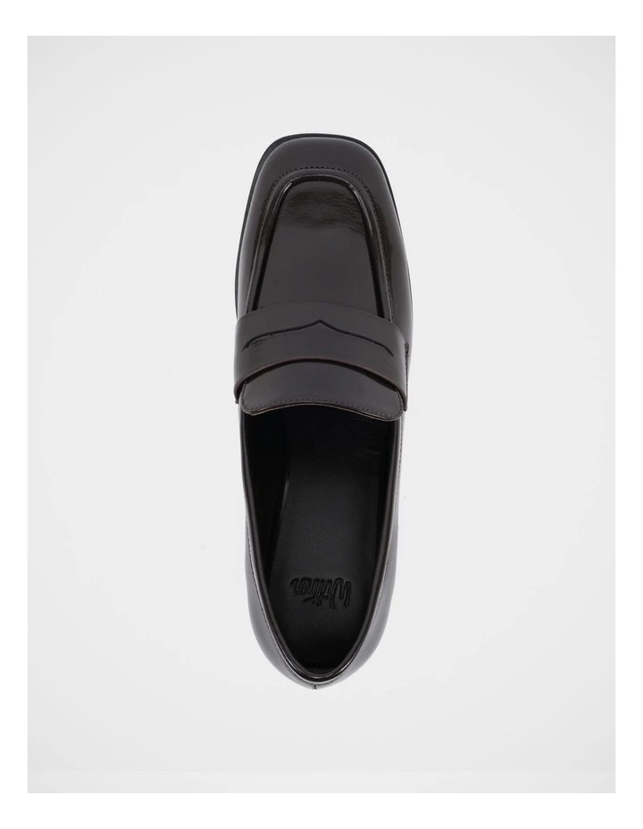 Kylie Leather Heeled Loafer in Espresso image 5