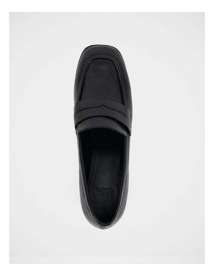 Kylie Leather Heeled Loafer in Black image 5