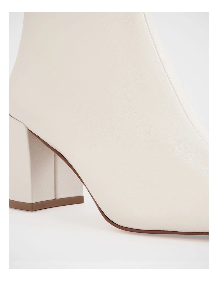 Lena Leather Ankle Boot in Ecru image 3