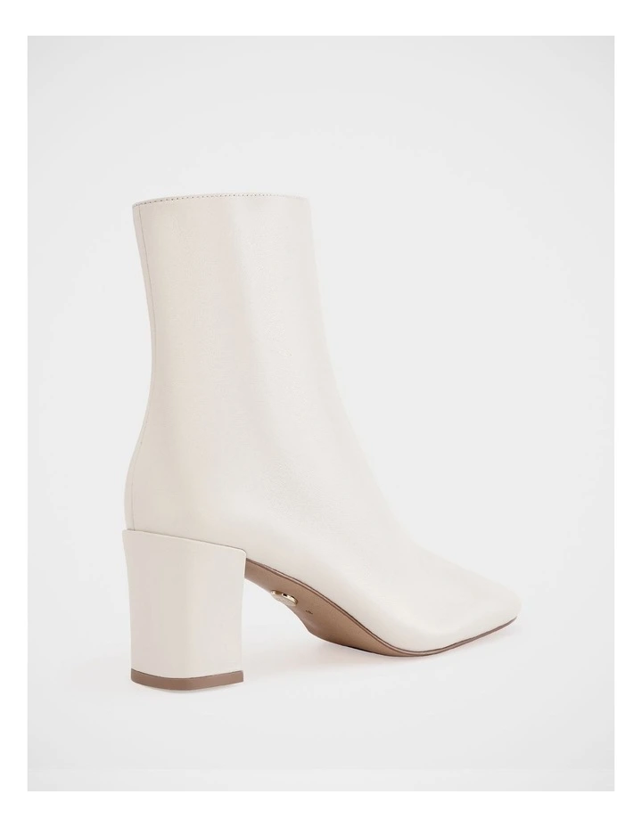 Lena Leather Ankle Boot in Ecru image 4