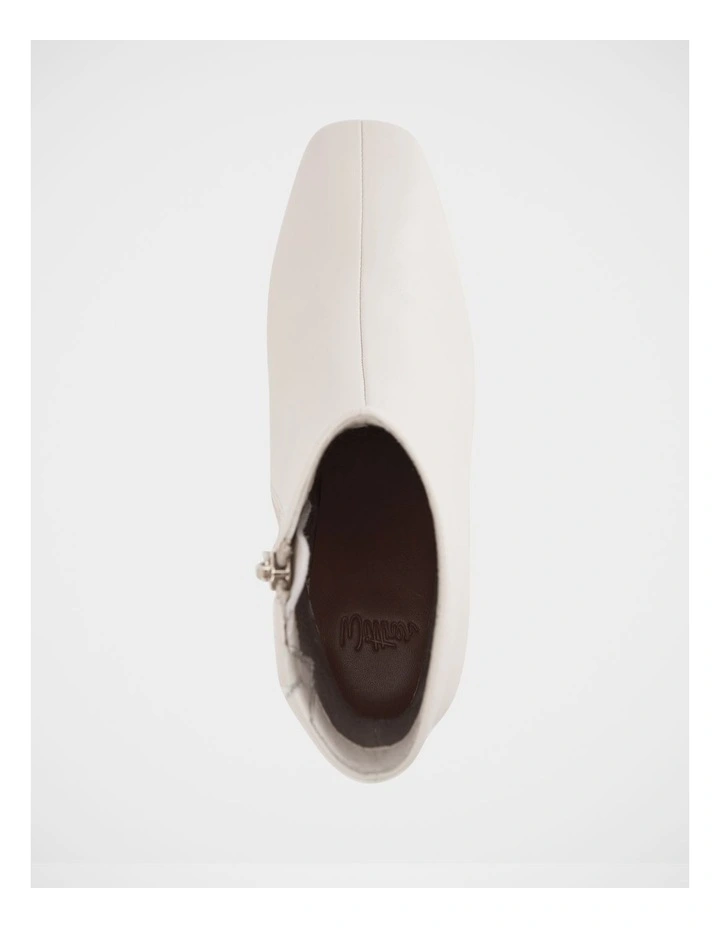 Lena Leather Ankle Boot in Ecru image 5