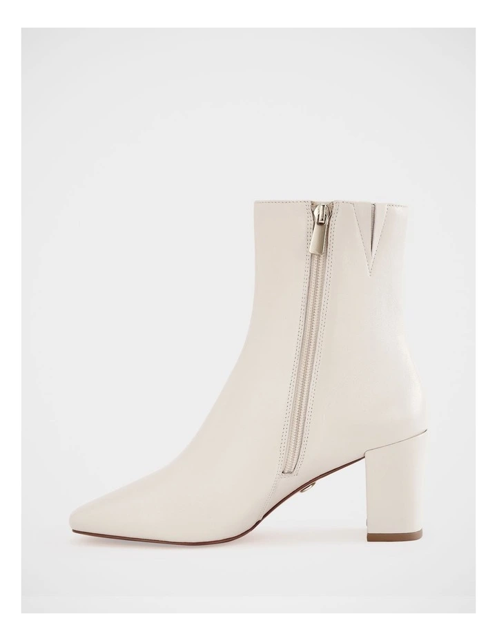 Lena Leather Ankle Boot in Ecru image 6
