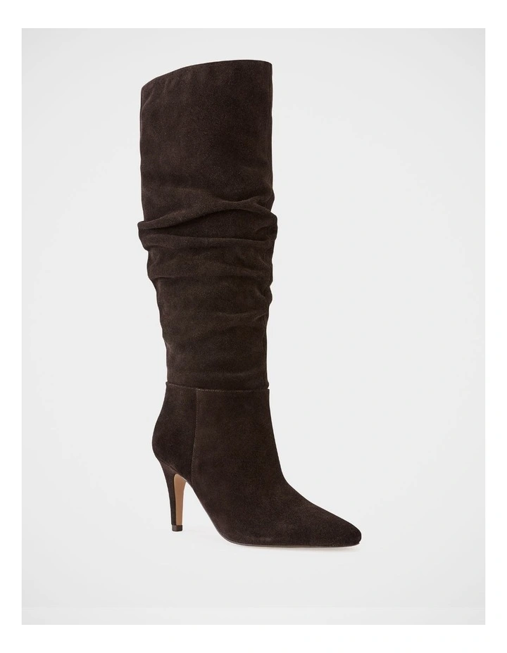 Romayn Suede Leather Knee High Boot in Ebony image 2