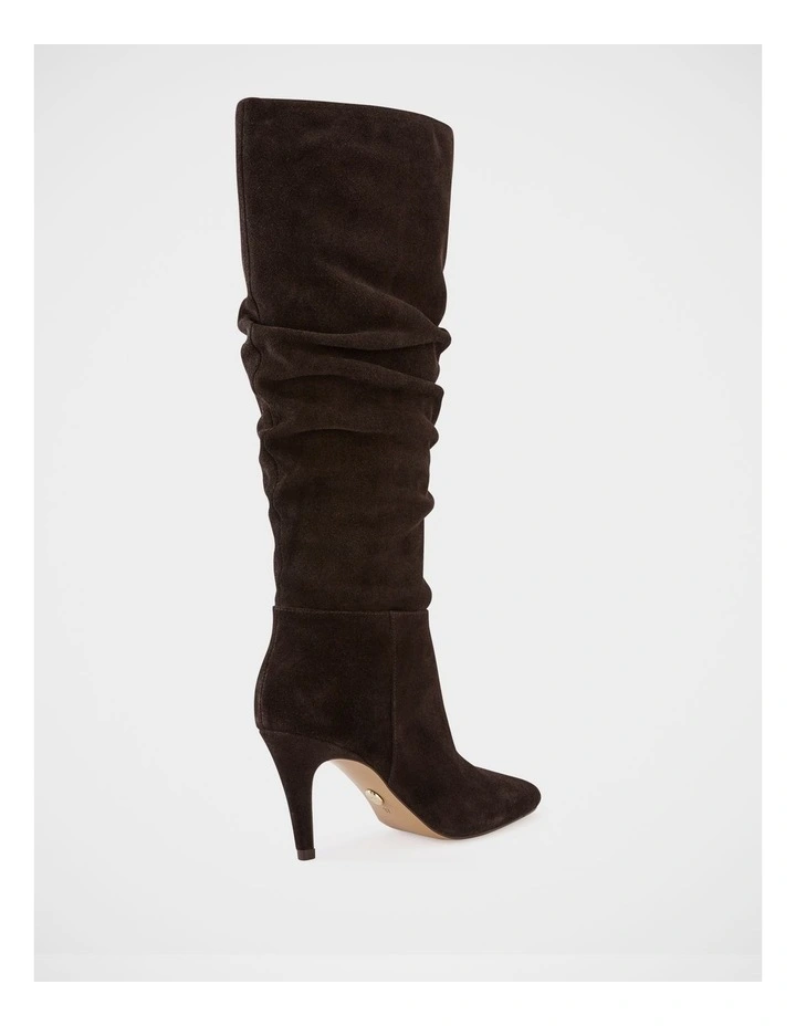 Romayn Suede Leather Knee High Boot in Ebony image 4