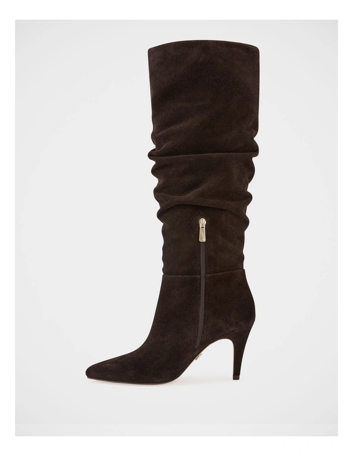 Romayn Suede Leather Knee High Boot in Ebony image 6