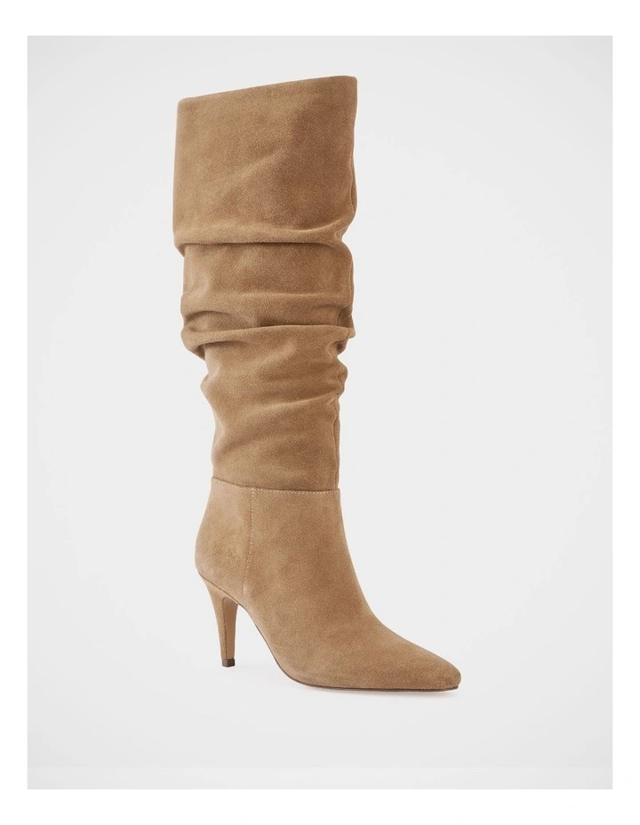 Romayn Suede Leather Knee High Boot in Fawn image 2