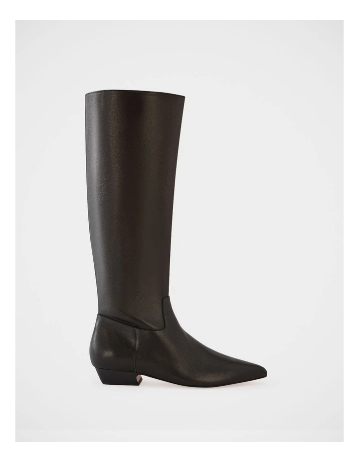 Carys Leather Knee High Boot in Black image 1