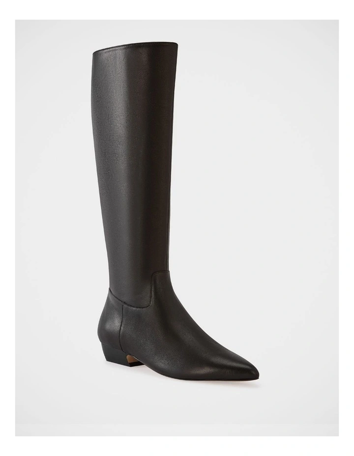 Carys Leather Knee High Boot in Black image 2