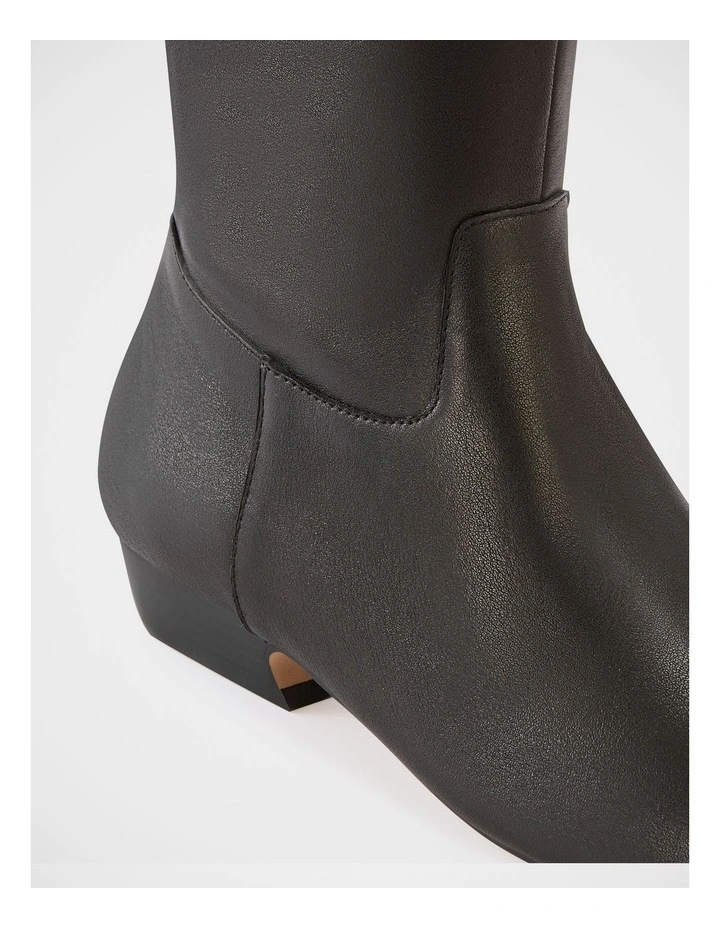 Carys Leather Knee High Boot in Black image 3