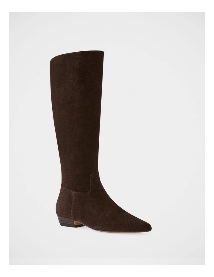 Carys Suede Leather Knee High Boot in Espresso image 2