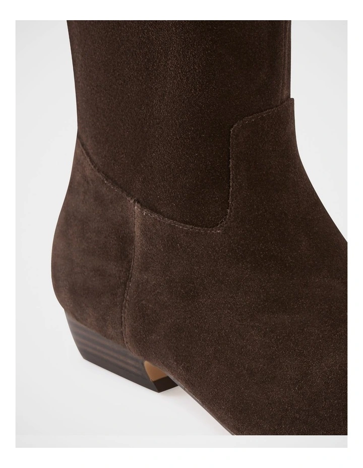 Carys Suede Leather Knee High Boot in Espresso image 3