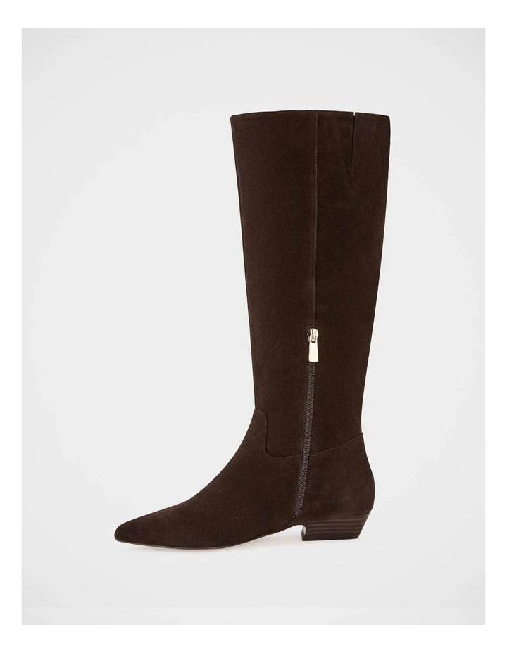 Carys Suede Leather Knee High Boot in Espresso image 6