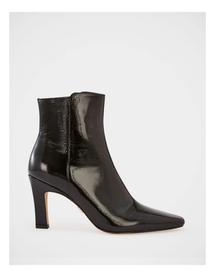 Loz Crinkle Patent Leather Ankle Boot in Black image 1