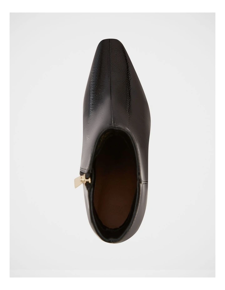 Loz Crinkle Patent Leather Ankle Boot in Black image 5