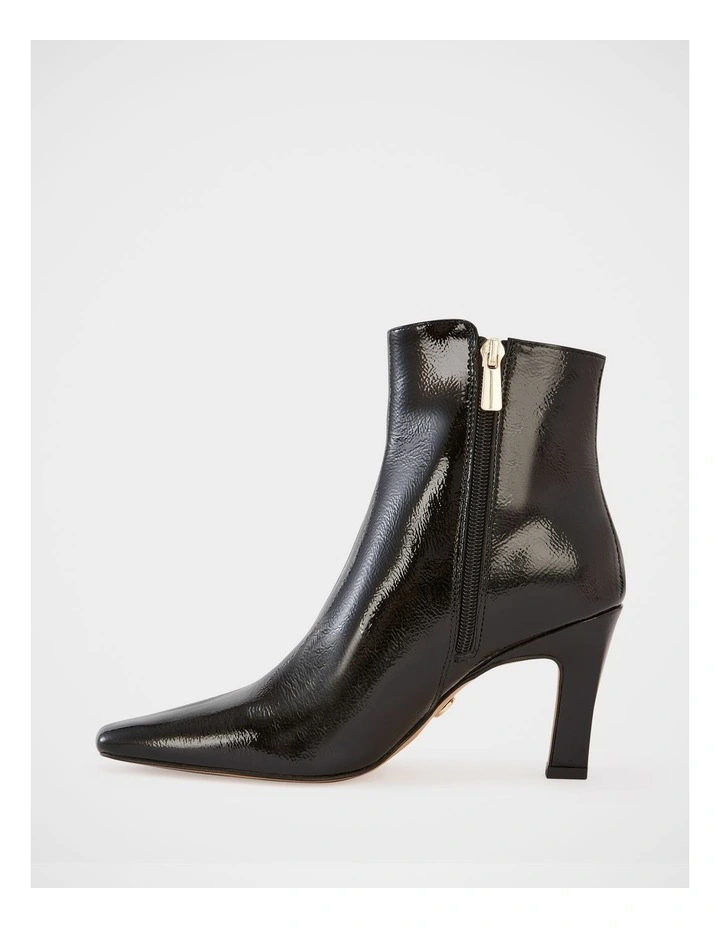 Loz Crinkle Patent Leather Ankle Boot in Black image 6