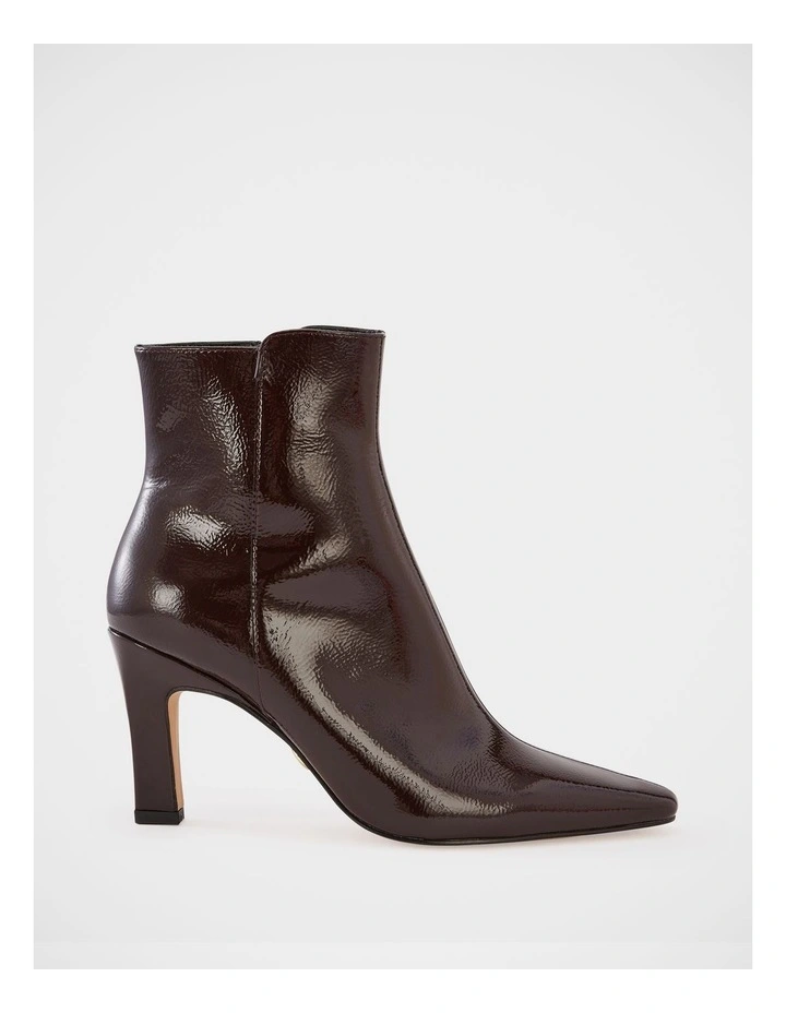 Loz Crinkle Patent Leather Ankle Boot in Plum image 1