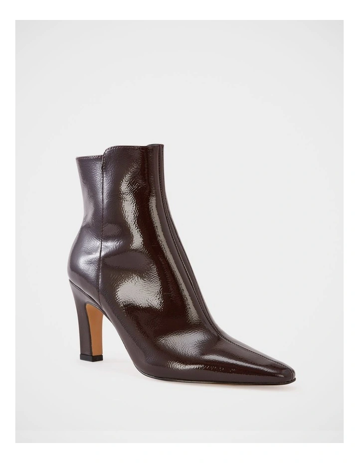 Loz Crinkle Patent Leather Ankle Boot in Plum image 2