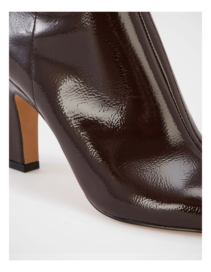 Loz Crinkle Patent Leather Ankle Boot in Plum image 3