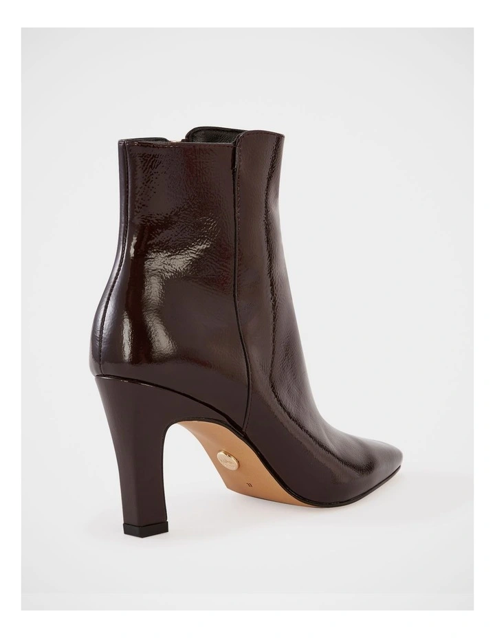 Loz Crinkle Patent Leather Ankle Boot in Plum image 4