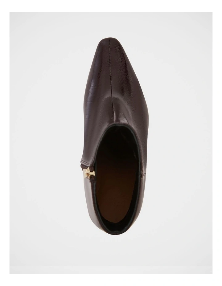 Loz Crinkle Patent Leather Ankle Boot in Plum image 5